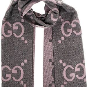Gucci Gray and Pink Scarf